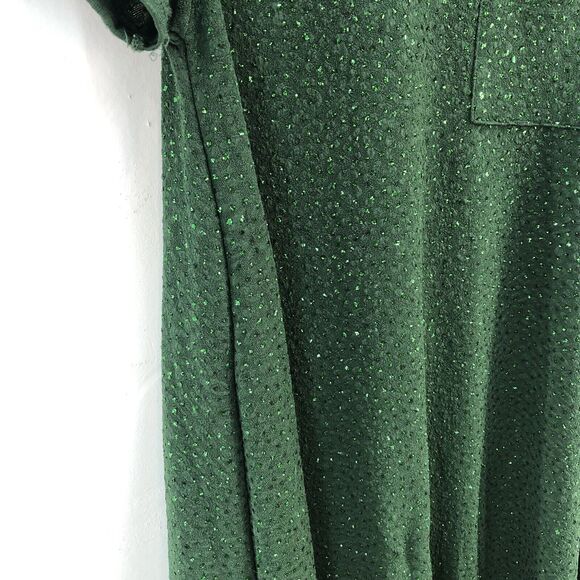 CHRISTMAS WOMEN DRESS Green Holiday Sparkly Dress LuLaRoe Carly Hi/Low XSmall - Picture 4 of 9